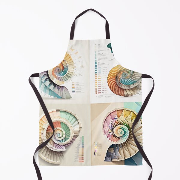 Item preview, Coral Collage Sacred Fibonacci Style Spiral Infographic Abstract  designed and sold by RAGANADesign.