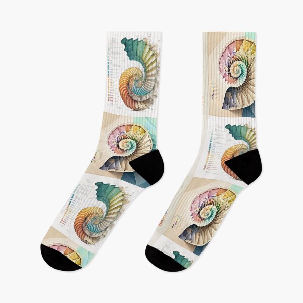 Item preview, Coral Collage Sacred Fibonacci Style Spiral Infographic Abstract  designed and sold by RAGANADesign.