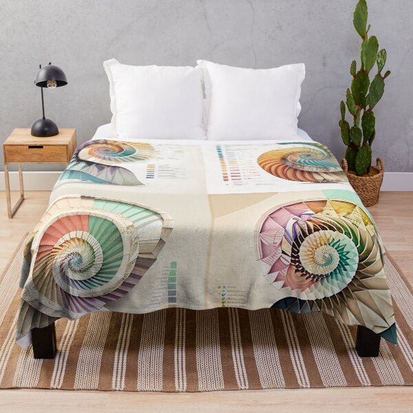 Item preview, Coral Collage Sacred Fibonacci Style Spiral Infographic Abstract designed and sold by RAGANADesign.