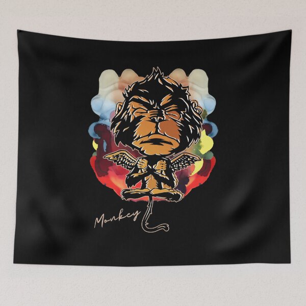 Item preview, Meditating Monkey Yoga Lifestyle : Funny Yoga Monkey Retro Vintage designed and sold by M&D ⭐⭐⭐⭐⭐.