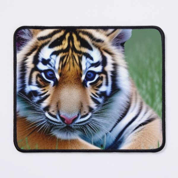 Item preview, Tiger cub on the grass digital portrait designed and sold by HofTao.