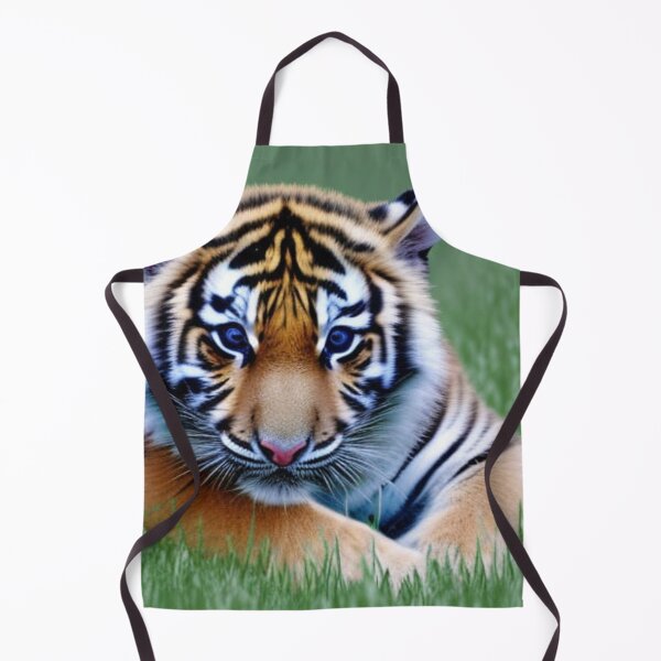 Item preview, Tiger cub on the grass digital portrait designed and sold by HofTao.