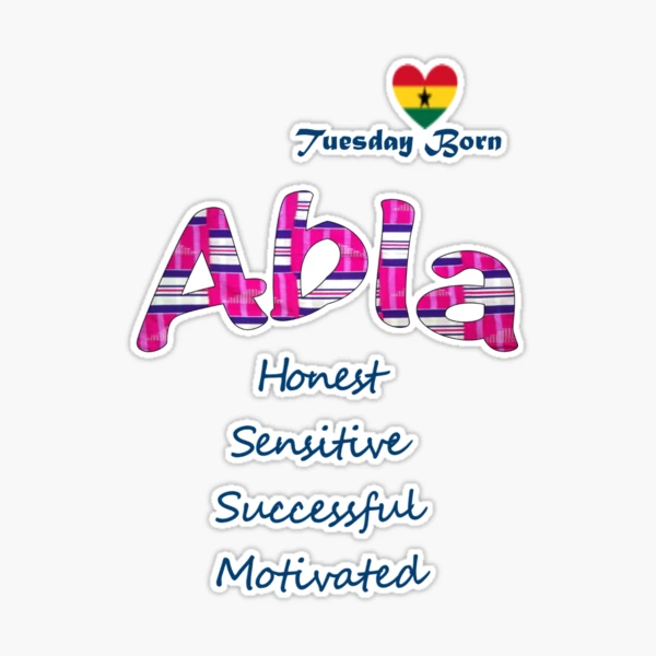 Tuesday Born Ghanaian Female Name 'Abla' in pink