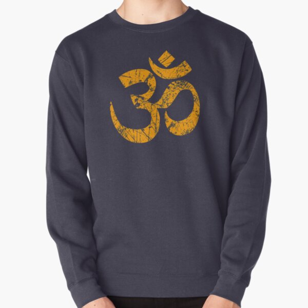 OM Yoga Spiritual Symbol in Distressed Style Pullover Sweatshirt