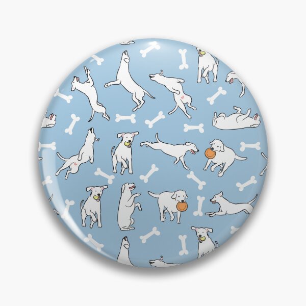 Item preview, Playing White Lab Labrador Retriever - Blue Background 2 designed and sold by Lulupainting.