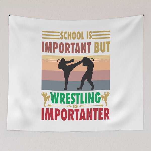 Item preview, Funny Wrestling Vs Education School Is Important But Wrestling Is Importanter Vintage designed and sold by Mannoucha ⭐⭐⭐⭐⭐ ( 1,978 reviews ).