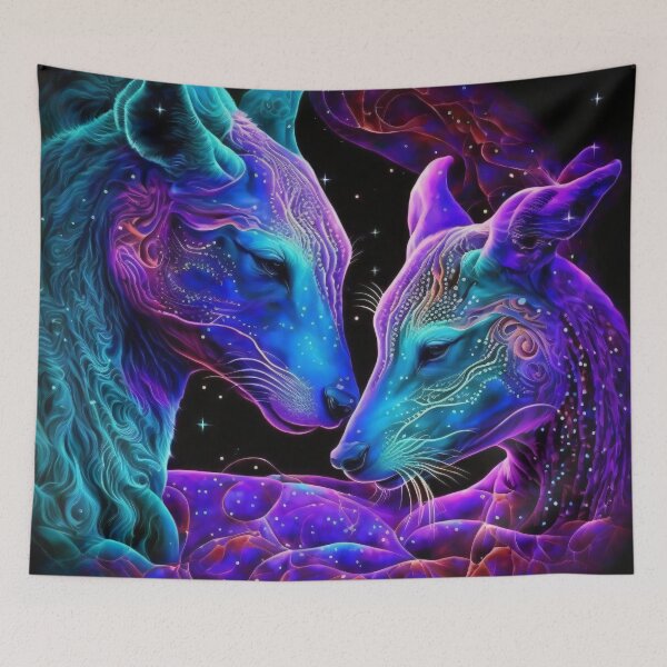 Item preview, Luminous Love: The Deer and the Wolf designed and sold by TAZUZU.