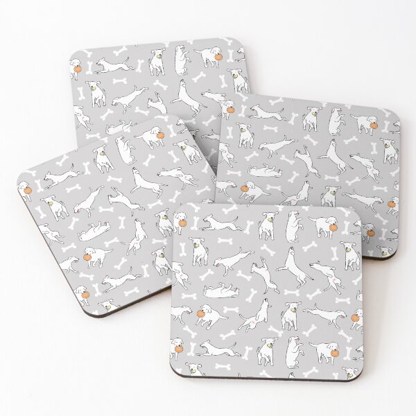 Item preview, Playing White Lab Labrador Retriever - Gray Background 2 designed and sold by Lulupainting.
