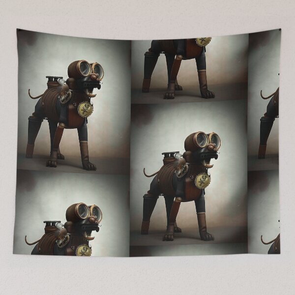 Item preview, Steampunk Dog. Cool AI 3d Art. designed and sold by Neo-Expression.