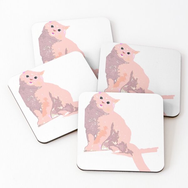 Item preview, pink beige cat on a branch art print designed and sold by Nnone.