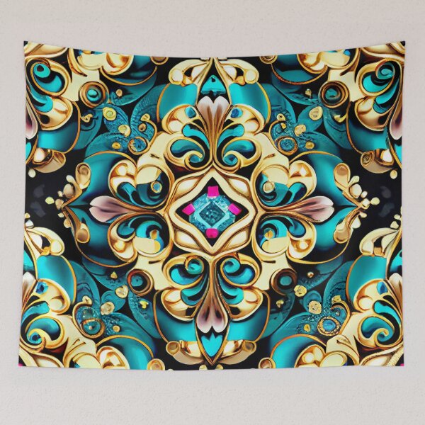 Item preview, Bejeweled California Chic Pattern Digital Painting designed and sold by CodeAndColors.