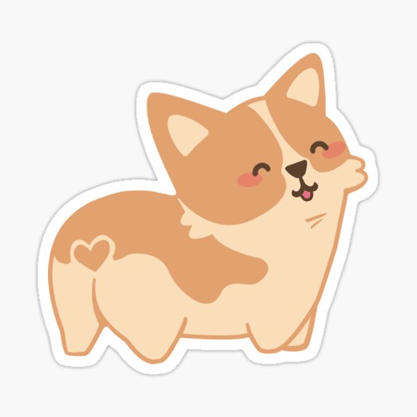 Corazón de Corgi Pegatina