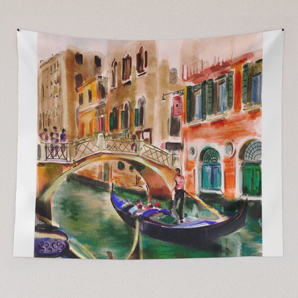 Item preview,  Venice art Cityscape Venezia Painting Gondola painting Venice watercolor art  designed and sold by Tamarioniart.
