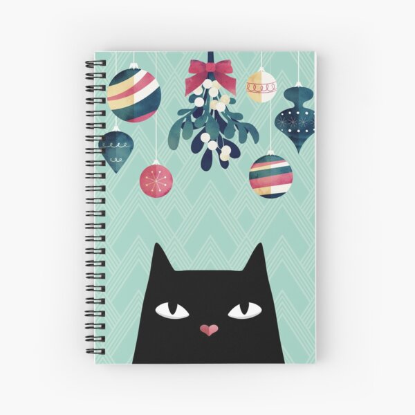 Mistletoe? (Black Cat) Spiral Notebook