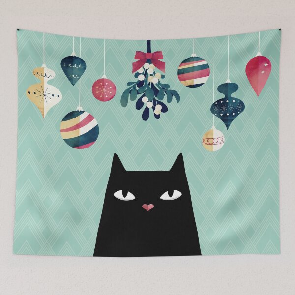 Item preview, Mistletoe? (Black Cat) designed and sold by littleclyde.