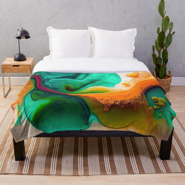 Item preview, Colorful Abstract fluid art  Luxurious Metallic Ink Art,Flowing Abstract Painting Art designed and sold by Dear--moon.