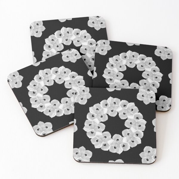 Item preview, Black and white flowers punch designed and sold by zuchri.