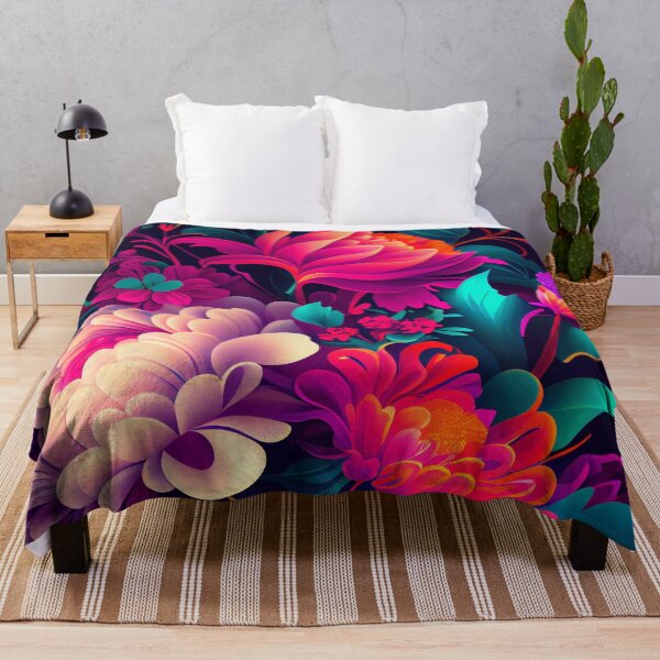 Item preview, Dynamic Bright Floral Pattern Digital Painting designed and sold by CodeAndColors.