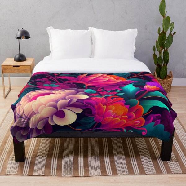 Item preview, Dynamic Bright Floral Pattern Digital Painting designed and sold by CodeAndColors.