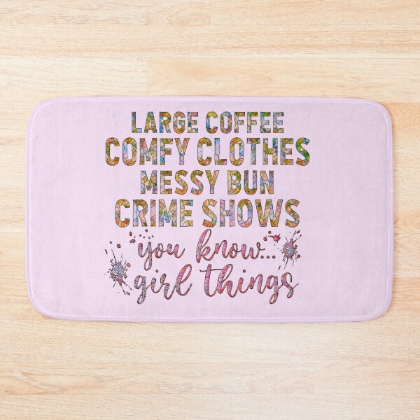 Item preview, Large Coffee, Comfy Clothes, Messy Bun, Crime Shows - A great design for true crime lovers. (Mosaic version.)  designed and sold by CristalleLisa.