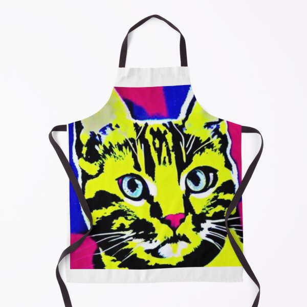 Item preview, Colourful Pop Art Cat Portrait | Original artwork in the style of Andy Wahrol's iconic "Marilyn's Diptych" screenpainting artwork designed and sold by ArtworkbyEmmy.