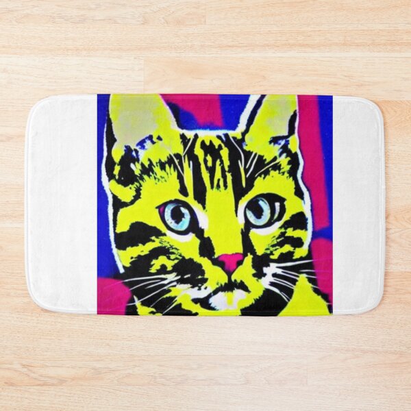 Item preview, Colourful Pop Art Cat Portrait | Original artwork in the style of Andy Wahrol's iconic "Marilyn's Diptych" screenpainting artwork  designed and sold by ArtworkbyEmmy.