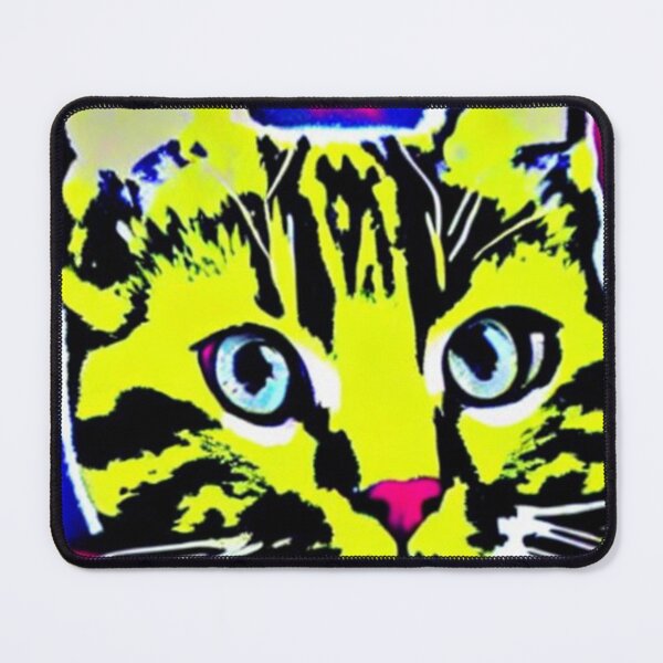 Item preview, Colourful Pop Art Cat Portrait | Original artwork in the style of Andy Wahrol's iconic "Marilyn's Diptych" screenpainting artwork  designed and sold by ArtworkbyEmmy.