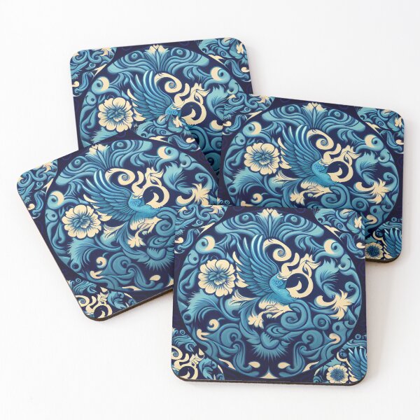 Item preview, Blue Smooth Anime Traditional Pattern Digital Painting designed and sold by CodeAndColors.