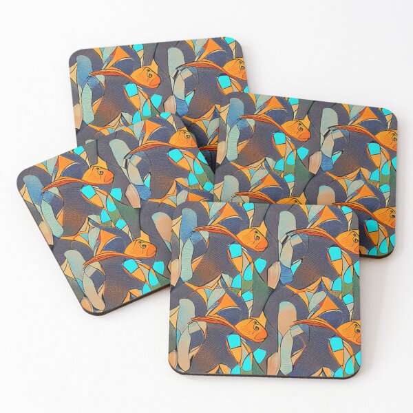 Item preview, Fish And Birds Art Deco Tessellation  designed and sold by skolfid brows ⭐⭐⭐⭐⭐ (5.0).