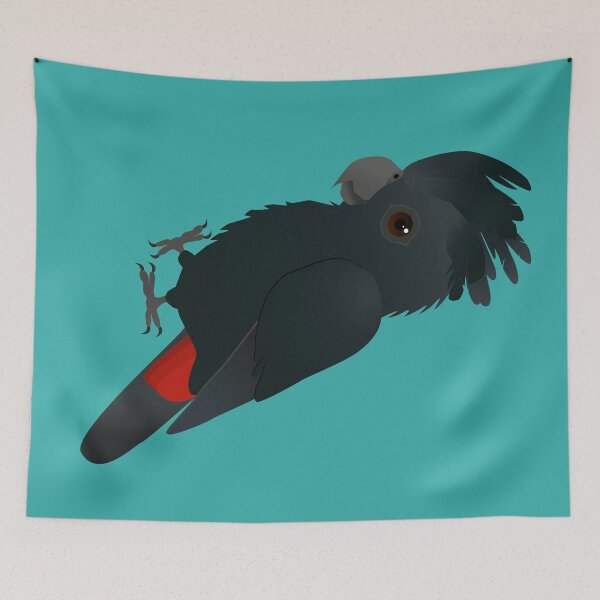 Item preview, An illustration of a cute red tailed black cockatoo designed and sold by Bwiselizzy.