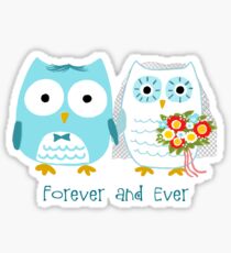 Owls Wedding Bride and Groom Sticker