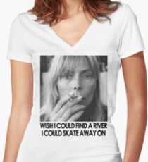 Joni Mitchell - Fluss Tailliertes T-Shirt mit V-Ausschnitt