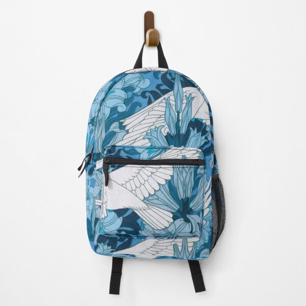 Item preview, Maurice Pillard Verneuil -White Doves and Lily Flowers in Blue designed and sold by tomorrowsart.