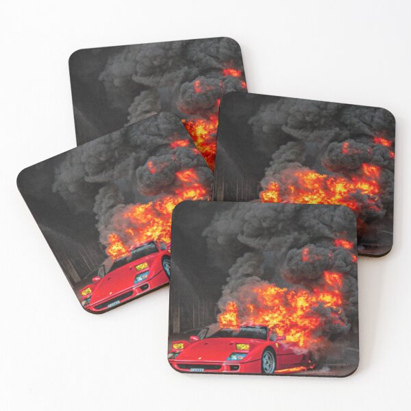 Item preview, Ferrari rojo en llamas designed and sold by maison-classy.