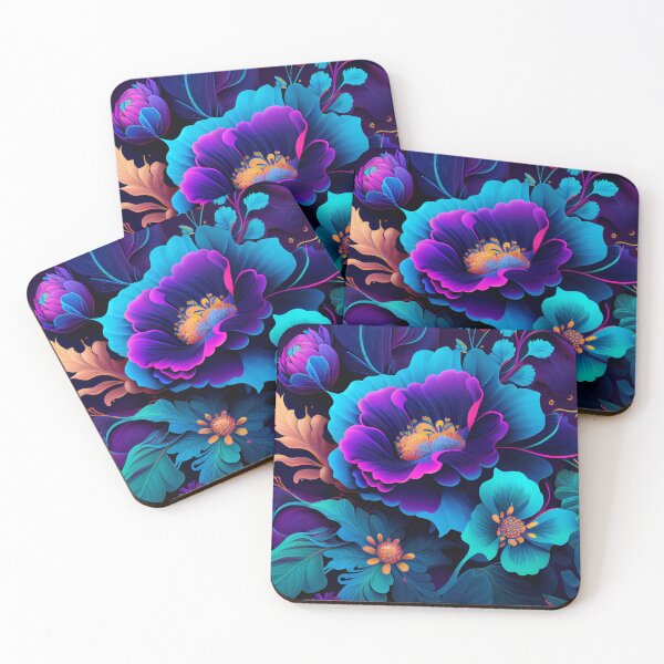 Item preview, Dynamic Bright Floral Pattern Digital Painting designed and sold by CodeAndColors.