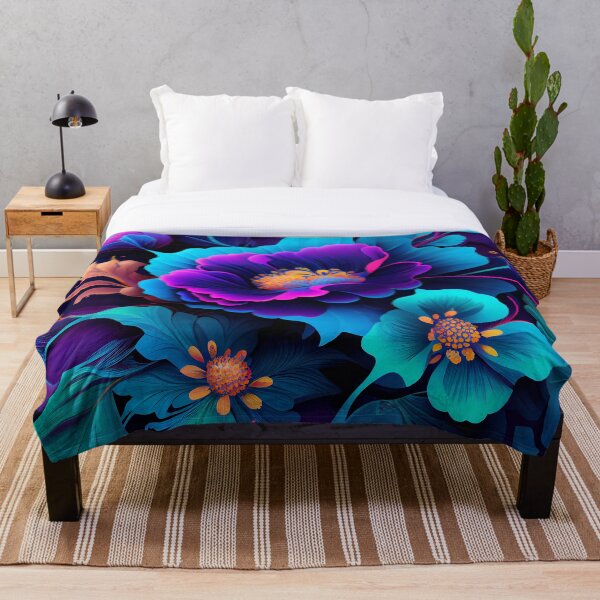 Item preview, Dynamic Bright Floral Pattern Digital Painting designed and sold by CodeAndColors.