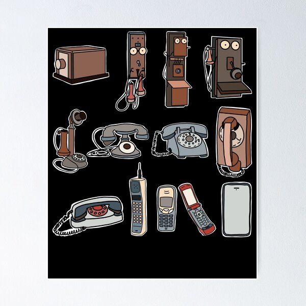 Item preview, Phones Through the Years Vintage Retro History to Recent designed and sold by Cedarrue.