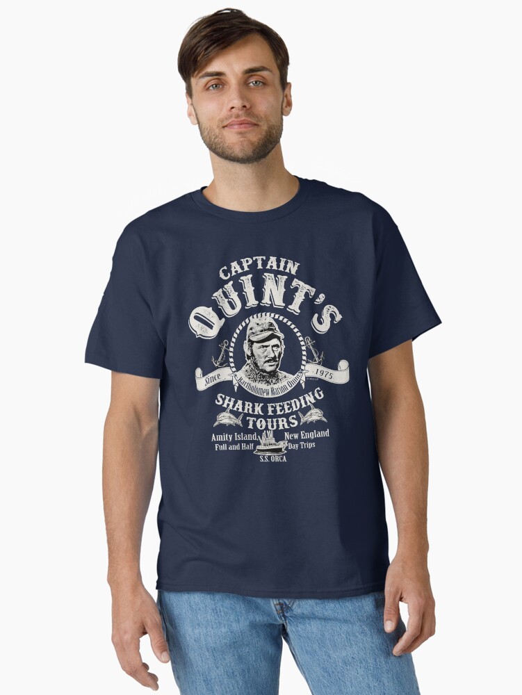 Thumbnail 1 of 7, Classic T-Shirt, Captain Quint's Shark Feeding Tours (Universal © UCS LLC) designed and sold by alhern67.