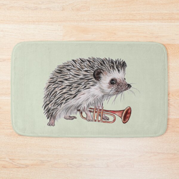 Item preview, Hedgehog trumpet player designed and sold by Katerina Makarova.