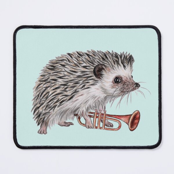 Item preview, Hedgehog trumpet player designed and sold by Katerina Makarova.
