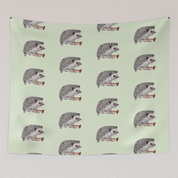 Item preview, Hedgehog trumpet player designed and sold by Katerina Makarova.