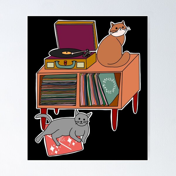 Item preview, Cat Kitten Records Vinyl Albums in Bookcase Stand Home designed and sold by Cedarrue.