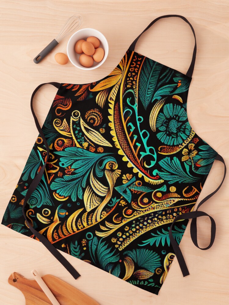 Thumbnail 1 von 6, Schürze, Thick Dazzling Pacific Islander Pattern Digital Painting designt und verkauft von CodeAndColors.