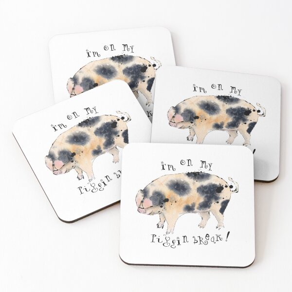 Item preview, Tea Break - Gloucestershire Old Spot Pig -  designed and sold by rosieredbox.
