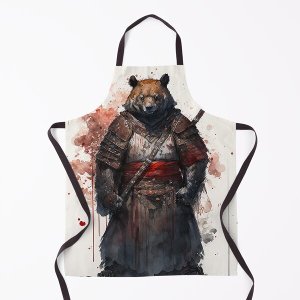 Item preview, Bear as Japanese Samurai - sumi-e painting designed and sold by MaitionDesigns.