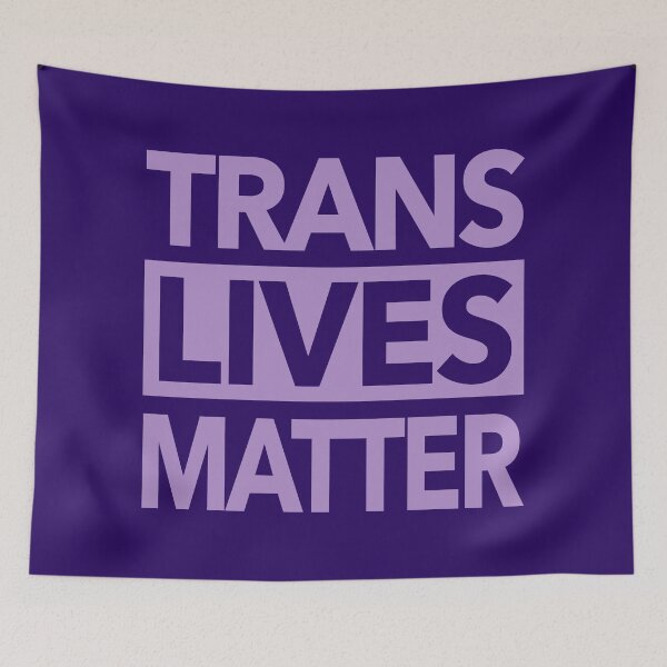 Item preview, Trans Lives Matter (lavender text) designed and sold by Thelittlelord.