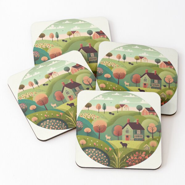 Item preview, Cartoon Circular English Countryside Chic Pattern Digital Painting designed and sold by CodeAndColors.
