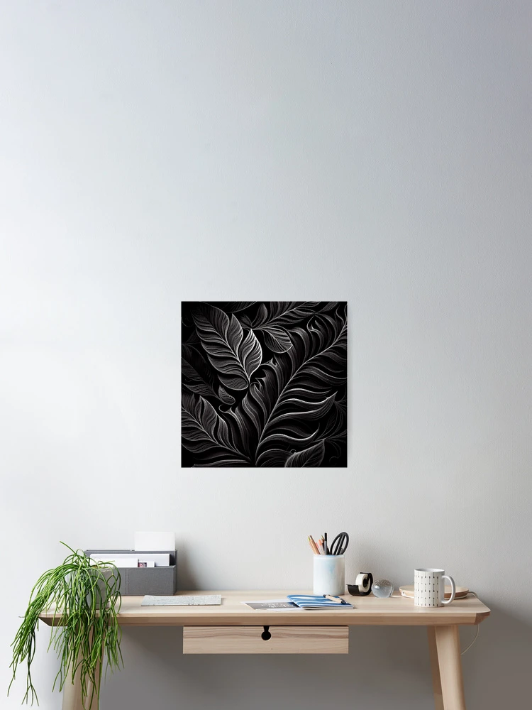 Thumbnail 2 von 3, Poster, Black Designer Natural Pattern Digital Painting designt und verkauft von CodeAndColors.