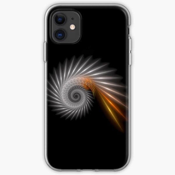 Fractal Art - Silver Spiral iPhone Soft Case