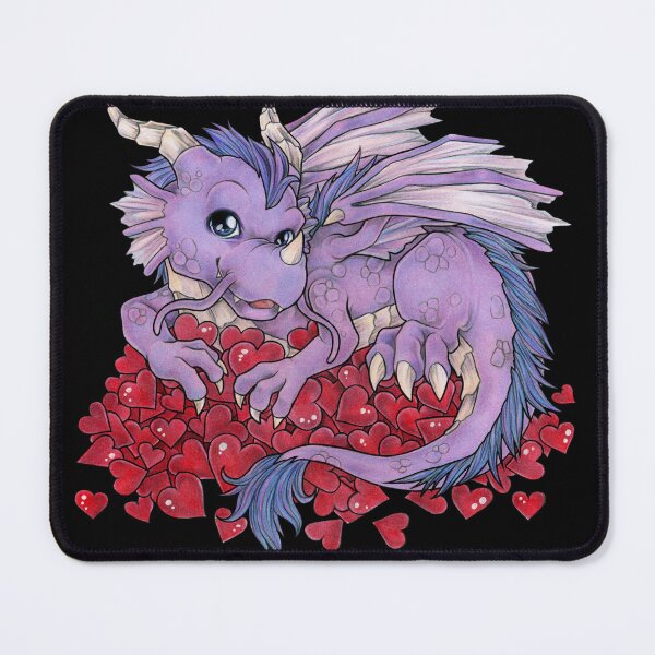Artikelvorschau, Niedlicher Drache mit Schatz aus Herzen Valentin entworfen und verkauft von ZadzeneaArt.